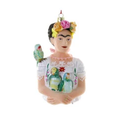 Frida Kahlo With Parrots Ornament 4.5"