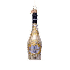 Gold Champagne Bottle Ornament