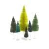 Green Rainbow Trees (Set Of 6)