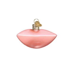 Braces Ornament -The Holiday House Decor pink lips braces ornament teeth mouth smile old world christmas back view